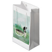 Petit Sac Cadeau Aquarelle Oiseau commun Loon Nature Art (Devant Angle)