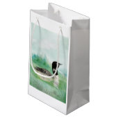 Petit Sac Cadeau Aquarelle Oiseau commun Loon Nature Art (Dos Angle)