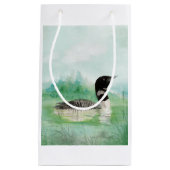 Petit Sac Cadeau Aquarelle Oiseau commun Loon Nature Art (Devant)