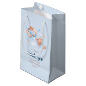 Petit Sac Cadeau Aquarelle Ours Teddy Et Ballons Anniversaire (Devant Angle)