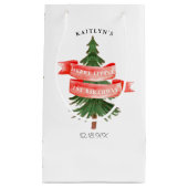 Petit Sac Cadeau Aquarelle Pine Arbre Joyeux Petit Anniversaire (Devant)