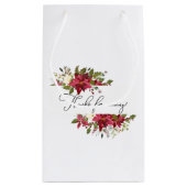 Petit Sac Cadeau Aquarelle Poinsettia Noël (Dos)