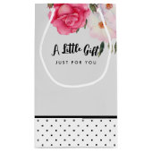 Petit Sac Cadeau Aquarelle rose Roses Illustration Pointe Polka (Dos)