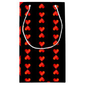 Petit Sac Cadeau Aquarelle rouge coeur Valentines jour. (Dos)