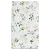 Petit Sac Cadeau Aquarelle Verdure et fleurs blanches Floral (Devant)