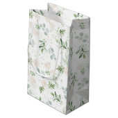 Petit Sac Cadeau Aquarelle Verdure et fleurs blanches Floral (Dos Angle)