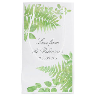 Petit Sac Cadeau Aquarelle Verdure Foliage Mariage Merci