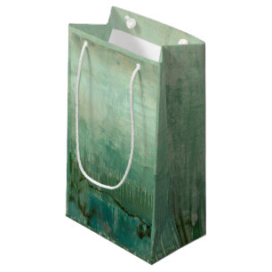 Petit Sac Cadeau Aquarelle verte contemporaine