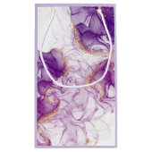 Petit Sac Cadeau Aquarelle violet Arrière - plan avec des feuilles  (Dos)