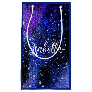 Petit Sac Cadeau Aquarelle violet Univers