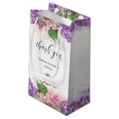 Petit Sac Cadeau Aquarelle violette et rose Merci Lilac Fleurs (Dos Angle)