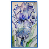 Petit Sac Cadeau Aquarelle violette Iris Art Anniversaire Marine Bl (Dos)