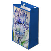 Petit Sac Cadeau Aquarelle violette Iris Art Anniversaire Marine Bl (Dos Angle)