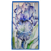 Petit Sac Cadeau Aquarelle violette Iris Art Anniversaire Marine Bl (Devant)
