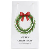 Petit Sac Cadeau Aquarelle Wire Noël moderne (Devant)