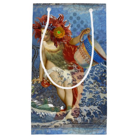 Petit Sac Cadeau Aquarius Mermaid Bleu gothique (Devant)