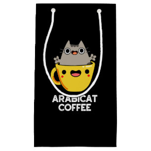 Petit Sac Cadeau Arabicat Coffee Funny Arabica Cat Pun Dark BG