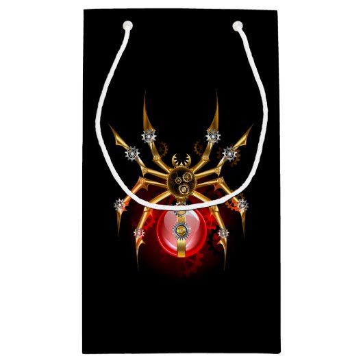 Petit Sac Cadeau Araignée en vapeur noire (Dos)