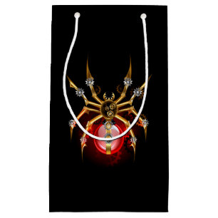 Petit Sac Cadeau Araignée en vapeur noire