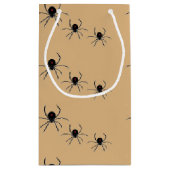 Petit Sac Cadeau Araignées sur motif brun (Dos)