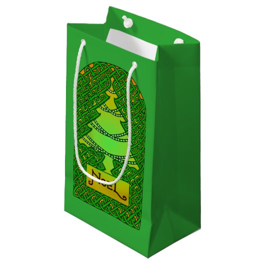 Petit Sac Cadeau Arbre de Noël celtique (Devant Angle)