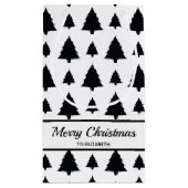 Petit Sac Cadeau Arbre de Noël noir et blanc Motif et texte (Dos)