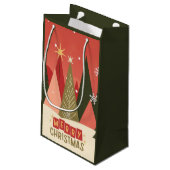 Petit Sac Cadeau Arbre de Noël rétro/Vintage (Dos Angle)