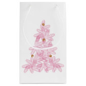 Petit Sac Cadeau Arbre de Noël rose moderne (Dos)