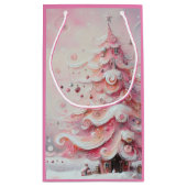 Petit Sac Cadeau Arbre de Noël Whimsical Pink White (Dos)