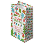 Petit Sac Cadeau Arbre et cadeaux Whimssstro Joyeux Noël de (Devant Angle)