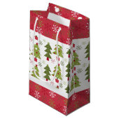 Petit Sac Cadeau Arbre rouge, blanc et vert de Noël (Devant Angle)