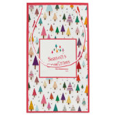 Petit Sac Cadeau Arbres de Noël rétro (Dos)