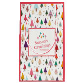 Petit Sac Cadeau Arbres de Noël rétro (Devant)