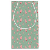 Petit Sac Cadeau Arbres tirés par la main de vacances (Dos)