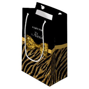 Petit Sac Cadeau Arc chic de tape-à-l'oeil de FAUX d'impression de