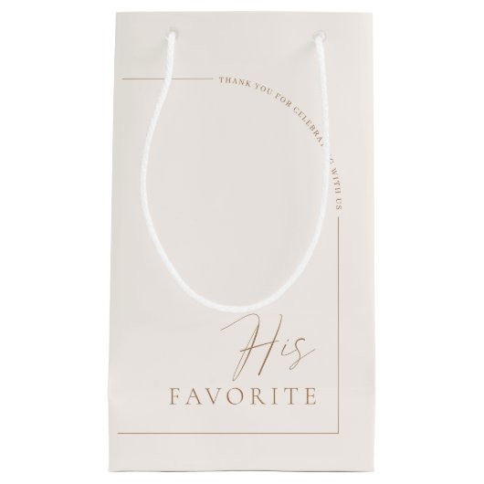 Petit Sac Cadeau Arc moderne élégante Mariage invité Son préféré (Devant)