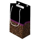 Petit Sac Cadeau Arc pourpre élégant et nom d'empreinte de léopard (Dos Angle)