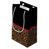 Petit Sac Cadeau Arc rouge élégant et nom d'empreinte de léopard (Dos Angle)