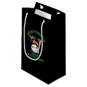 Petit Sac Cadeau Armes De Destruction De L'Herbe Golf Pun Dark BG (Devant Angle)