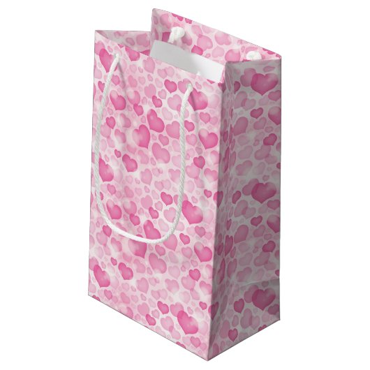 Petit Sac Cadeau Arrière - plan avec des coeurs (Dos Angle)