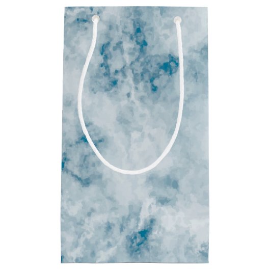 Petit Sac Cadeau Arrière - plan bleu de marbre de texture (Devant)