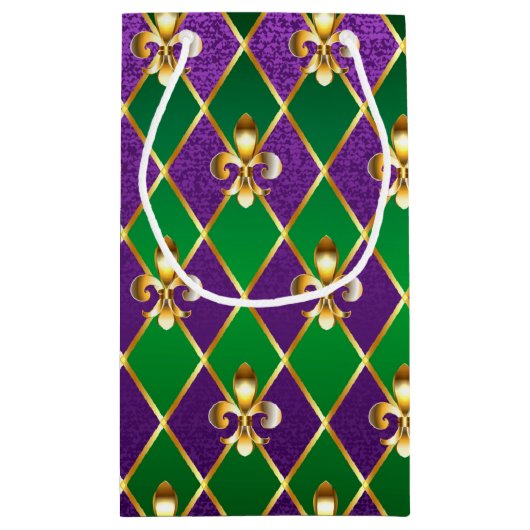 Petit Sac Cadeau Arrière - plan de bijoux Mardi Gras (Dos)