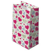 Petit Sac Cadeau Arrière - plan de coeurs (Dos Angle)