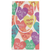 Petit Sac Cadeau Arrière - plan de forme d'amour (Devant)