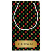 Petit Sac Cadeau Arrière - plan de Noël Polka Dot (Dos)