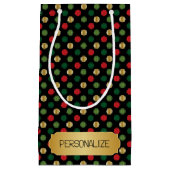 Petit Sac Cadeau Arrière - plan de Noël Polka Dot (Devant)