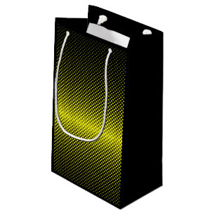 Petit Sac Cadeau Arrière - plan demi-ton de Polka noir jaune