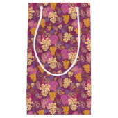 Petit Sac Cadeau Arrière - plan doux de motif de vignes (Devant)