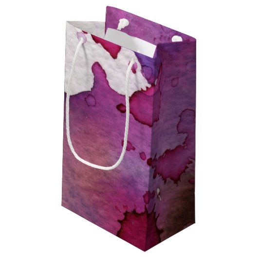 Petit Sac Cadeau Arrière - plan pourpre d'aquarelle (Dos Angle)