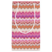 Petit Sac Cadeau Arrière - plan rose de zigzag (Devant)
